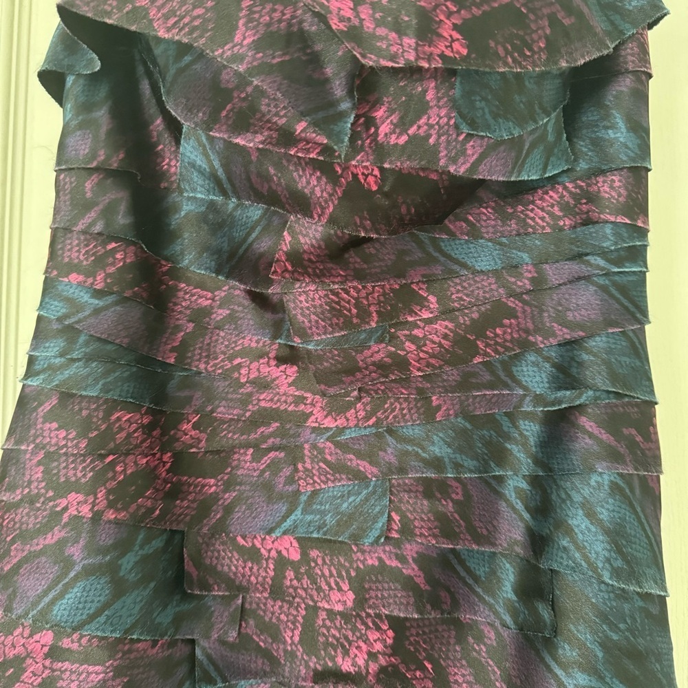 Bebe layered Dress snakeskin animal print strapless - Picture 4 of 5